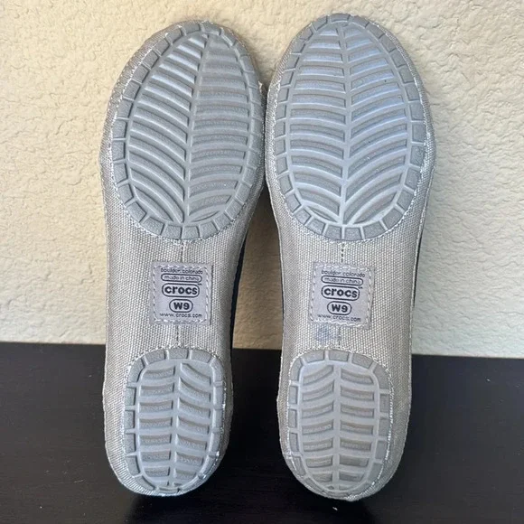 CROCS Black Slip On Flats 6.5/7M - Picture 6 of 6